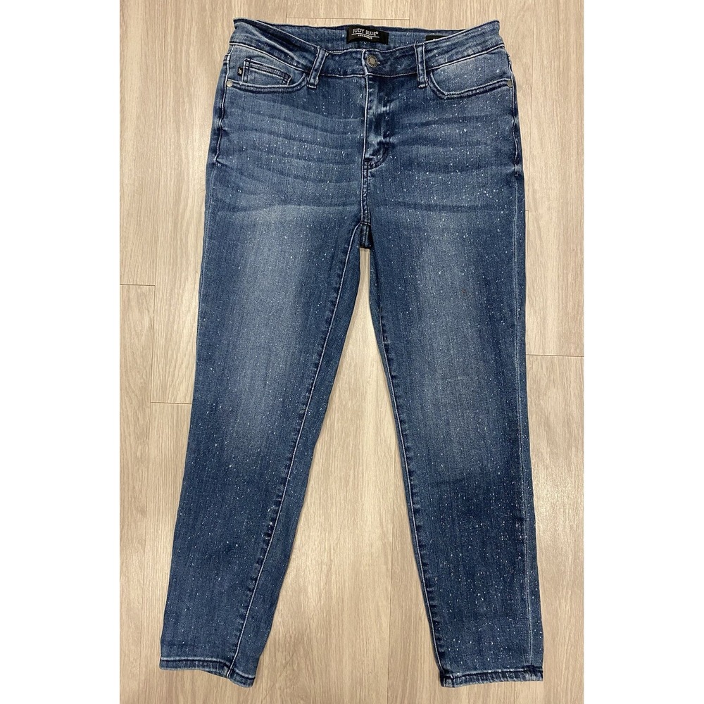 Judy Blue Jeans 9/29 Relaxed Fit Blue Speckled Stretch